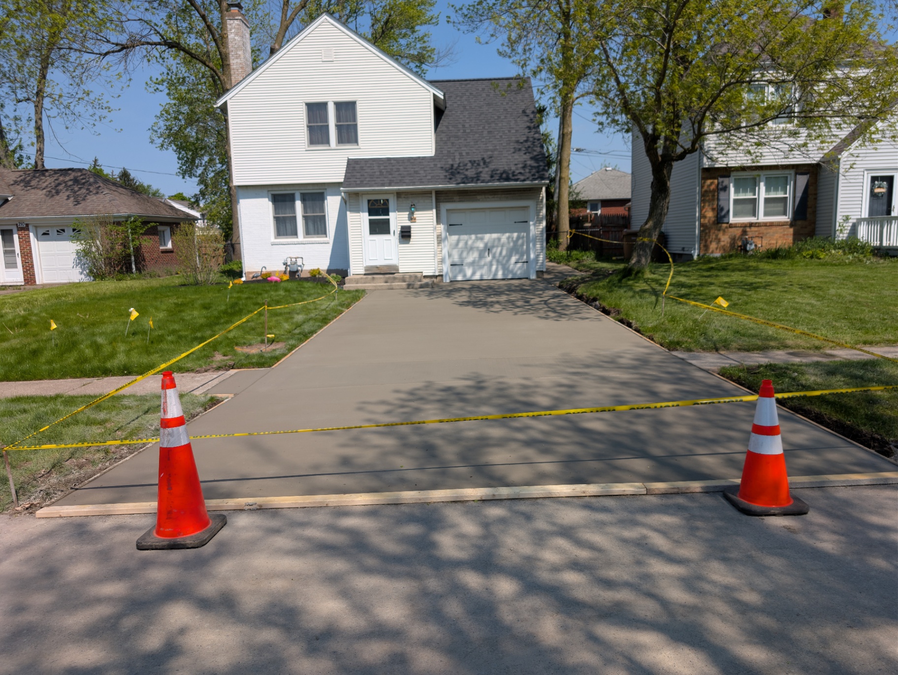 New concrete driveway in North Tonawanda