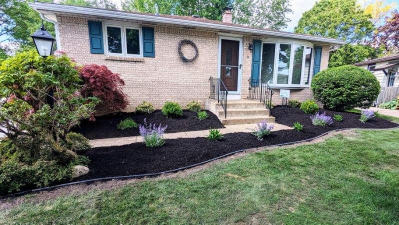 Fresh mulch beds in Wheatfield